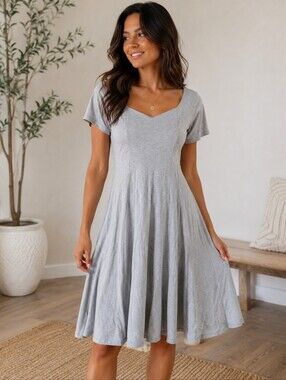 ASOS CURVE STRETCH GREY KNIT DRESS SZ 14